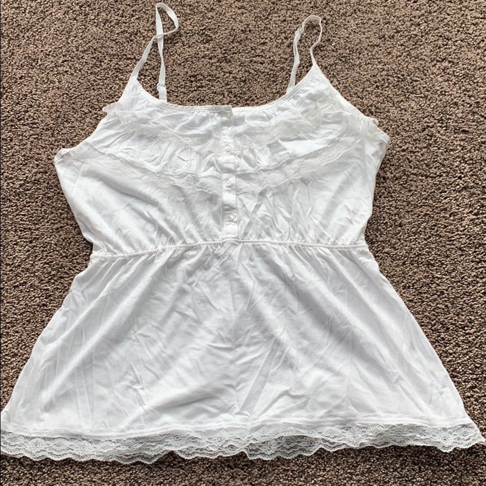 white lacy tank top